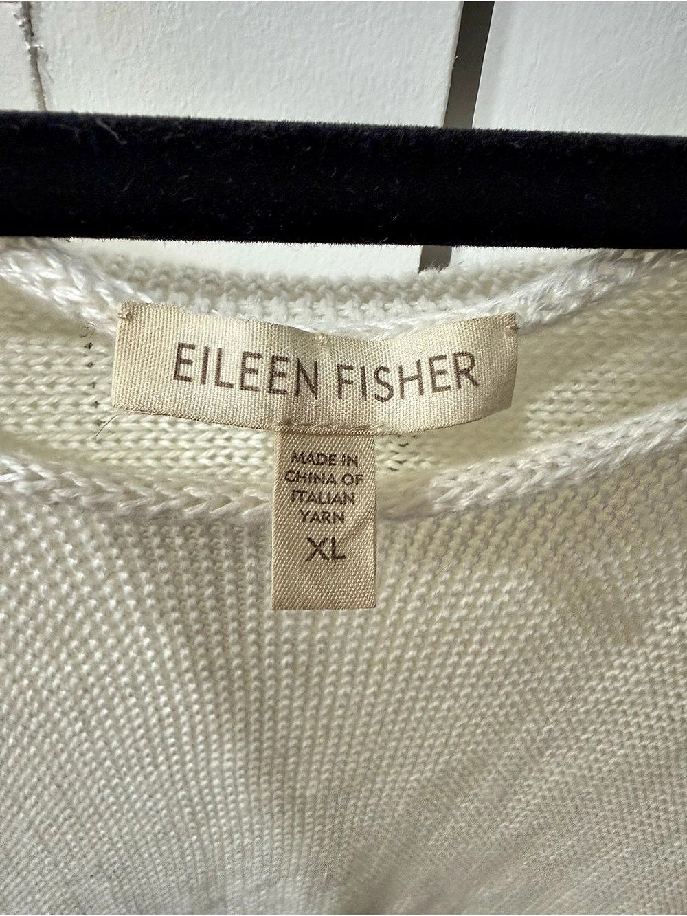 EILEEN FISHER Open Knit Top in Cream Size XL - Picture 3 of 6